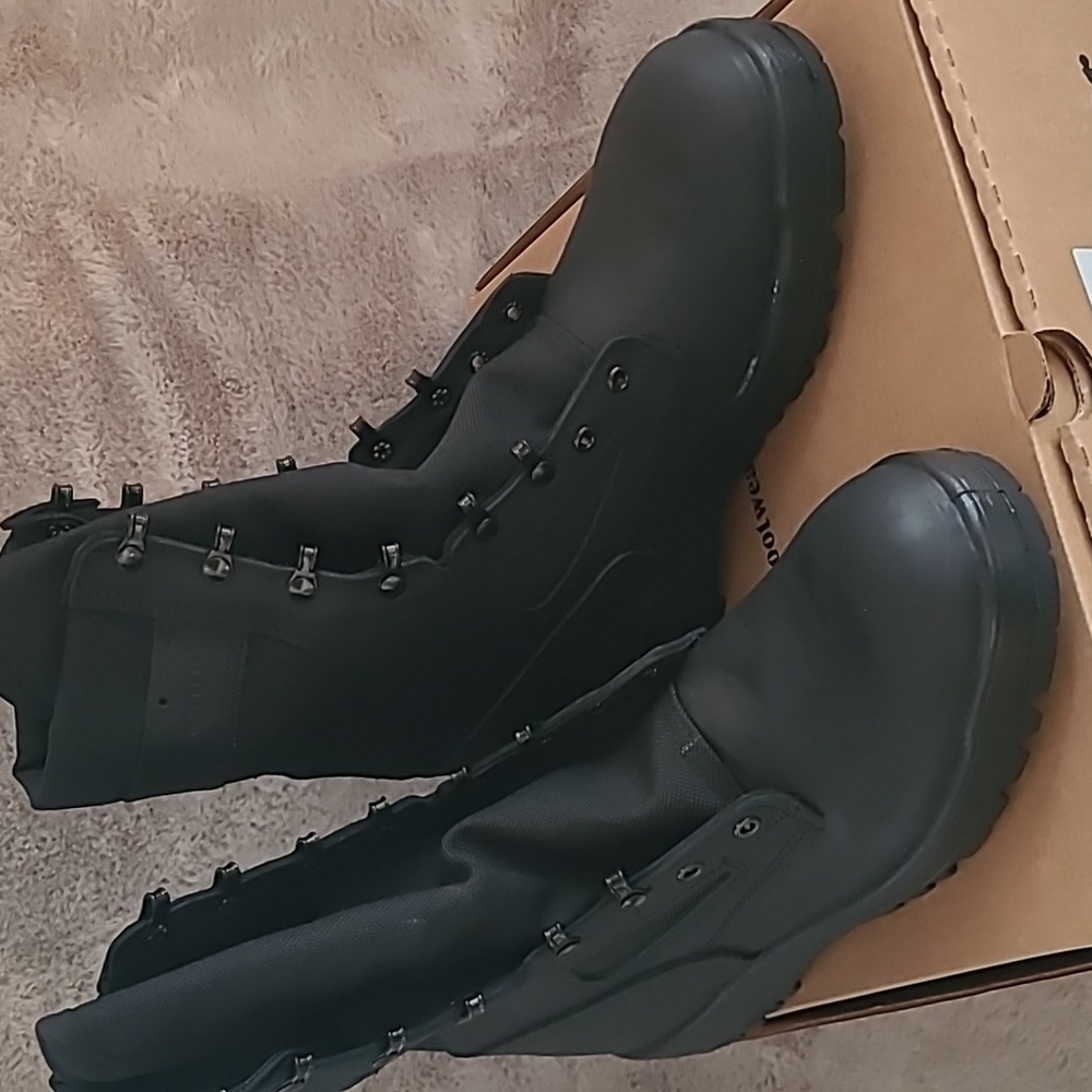 Men's Black Leather IDF Tactical Combat Boots US Made 11 - Picture 8 of 9